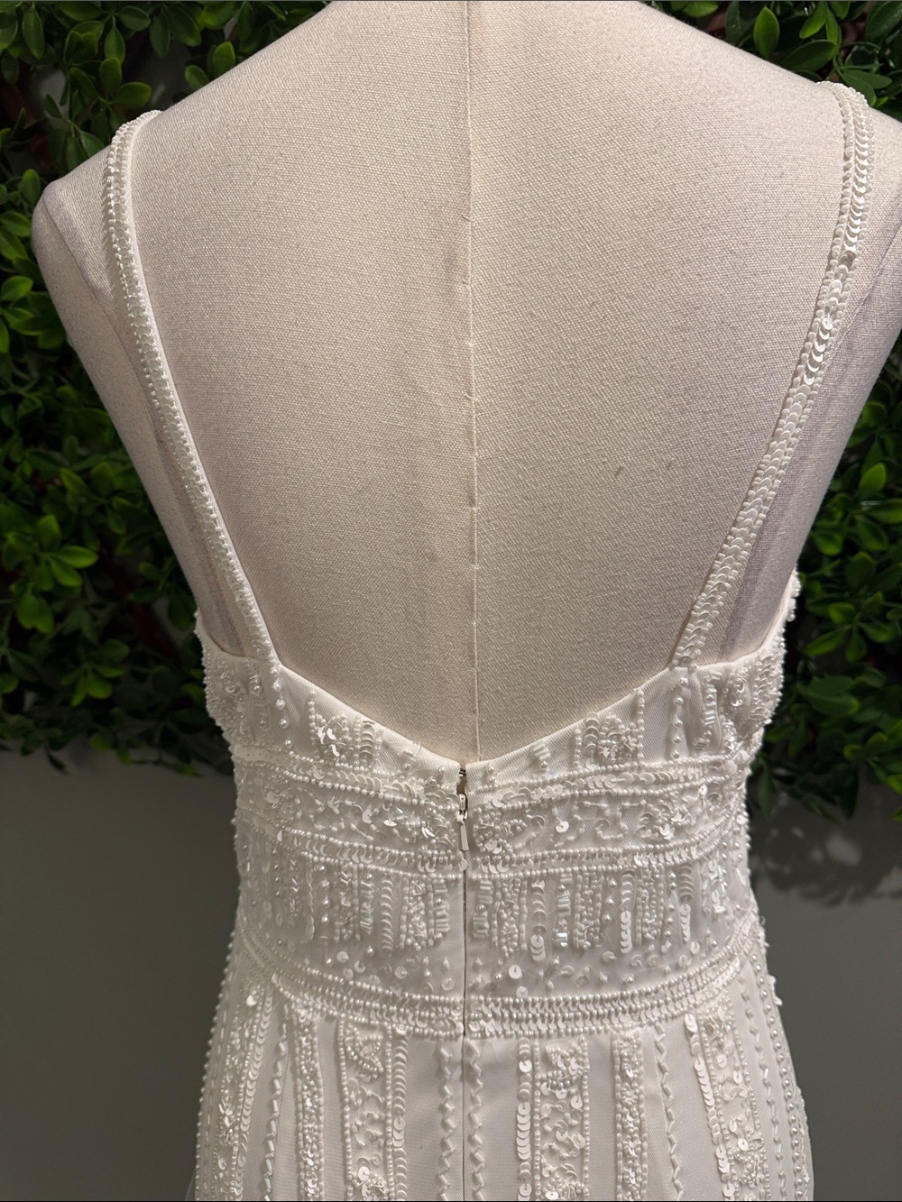 NWT- Stunning Vow White Beaded Sequin Maxi Dress - Picture 11 of 16
